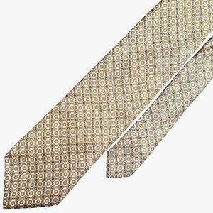 Brooks Brothers 346 Men's Pure Silk Yellow Blue Floral Pattern Tie Career Office